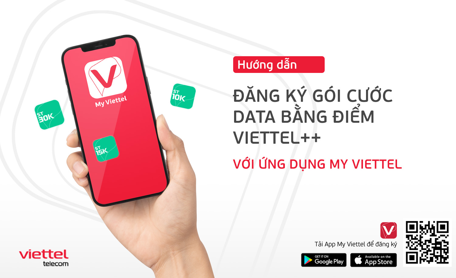 Khách hàng có thể đăng ký gói cước data bằng điểm Viettel++ trên ứng dụng My Viettel